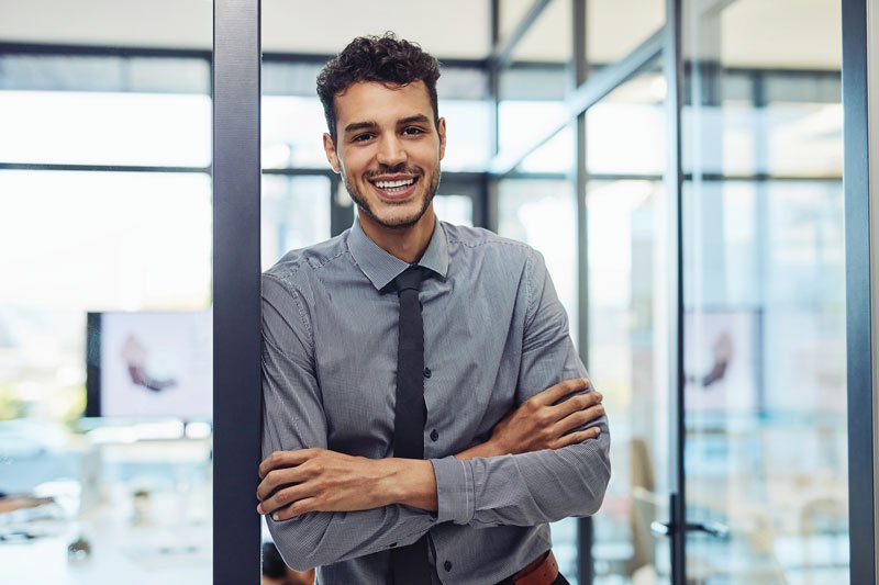 Young, professional man in the office